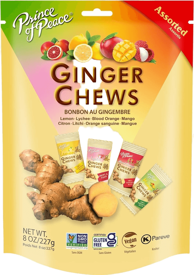 Prince of Peace Ginger Chews Lemon-Lychee Blood Orange Mango