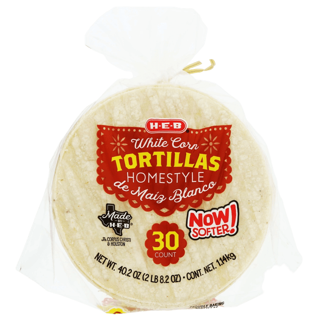 H-E-B White corn tortillas homestyle