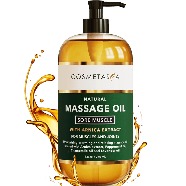 Cosmetasa Sore Muscle Massage Oil with Arnica Extract, Peppermint, Chamomile, and Lavender Oil