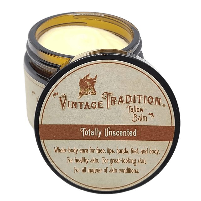 Vintage Brand Unscented Tallow Balm 100% Grass-Fed Organic