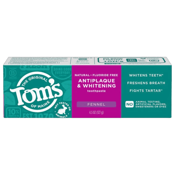 Tom s of Maine Fluoride-Free Antiplaque & Whitening Fennel Toothpaste