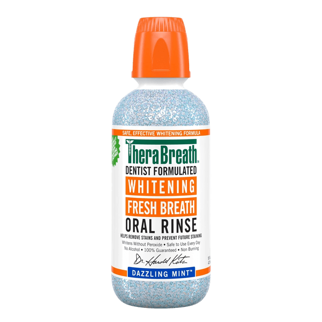 TheraBreath Dentist Formulated Whitening Fresh Breath Oral Rinse - Dazzling Mint