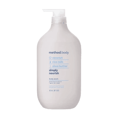 Method Coconut Milk Shea Butter Simply Nourish Body Wash Plastic Bottle