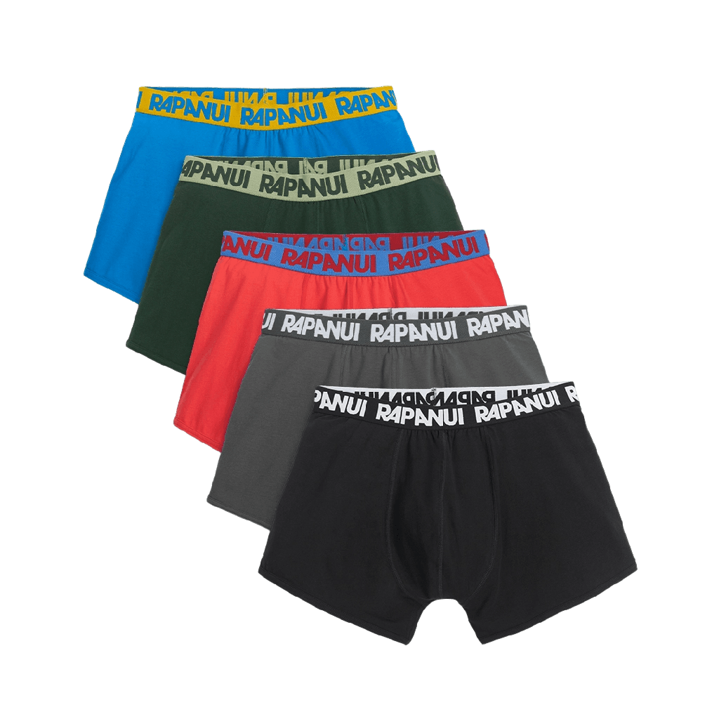 Rapanui Men's Plain Organic Boxers - 5 Pack
