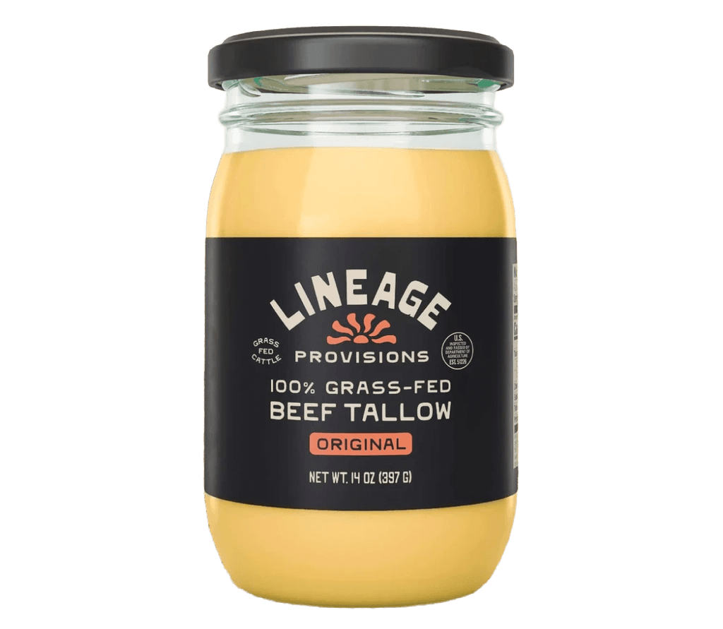 Lineage Provisions 100% Grass-Fed Beef Tallow Glass Jar