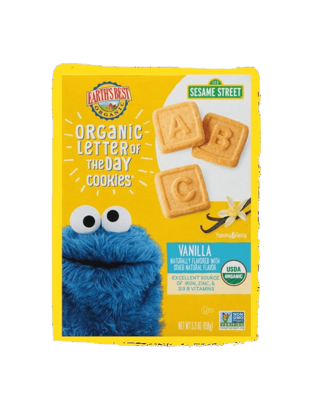 Earth's Best Organic Sesame Street Letter of The Day Cookies Vanilla