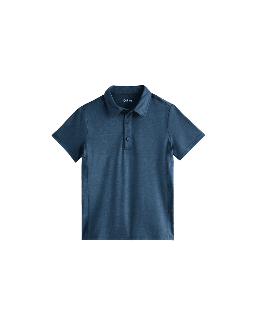 Quince Flowknit Breeze Performance Polo Heather Ocean Navy