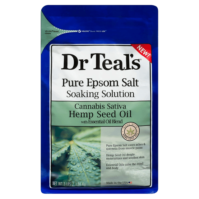 Dr Teal's Cannabis Sativa Hemp Seed Oil Pure Epsom Salt