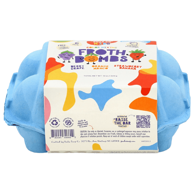 Pacha Soap Co. Kids Color Mixing Bath Bombs Berry Grape Orange Mango Strawberry Banana