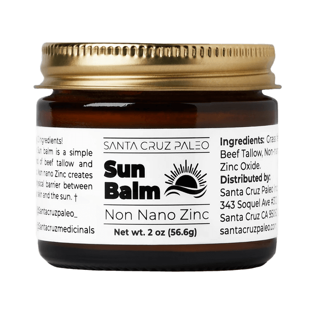 Santa Cruz Paleo Sun Balm Non-Nano Zinc Glass Jar