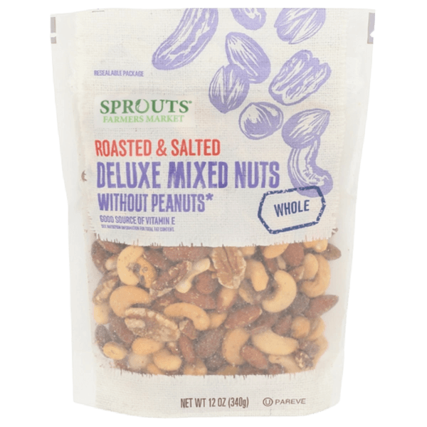 Sprouts Farmers Market Roasted & Salted Deluxe Mixed Nuts Without Peanuts Whole