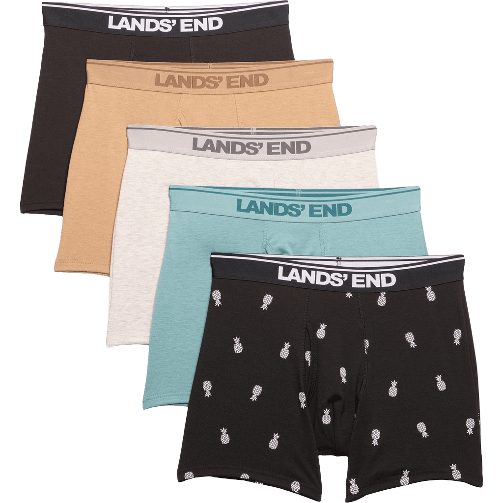 Lands' End Fly-Front Cotton Boxer Briefs