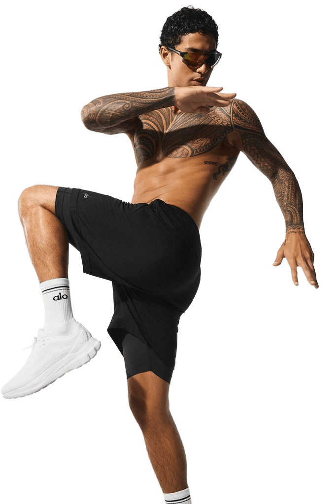 Alo Men Conquer React 2-In-1 Performance Short Black/Black