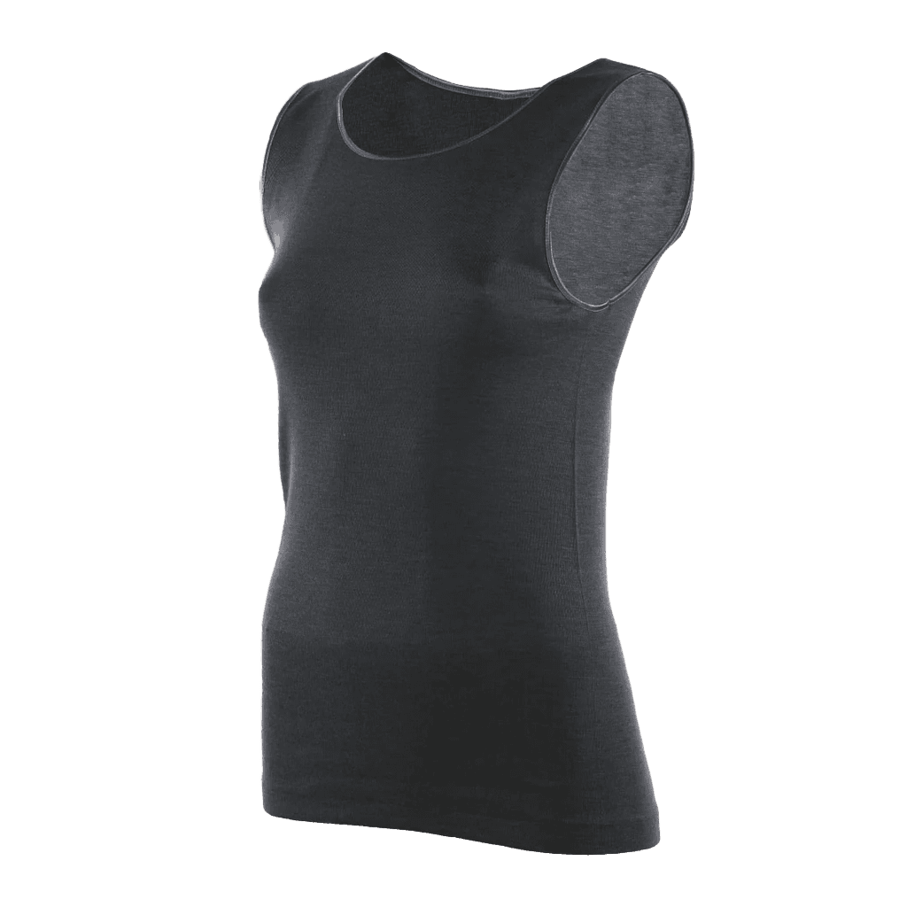JANUS WOOL Singlet ull/silke - Iris Black