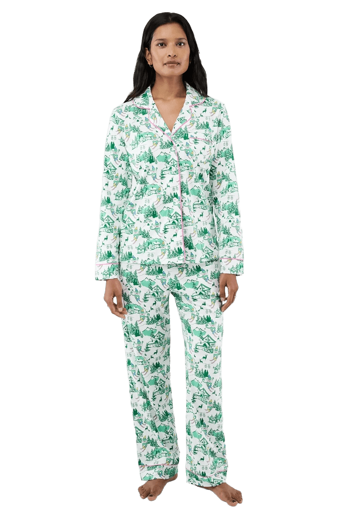 Ski Toile Long Sleeve Polo Pajamas