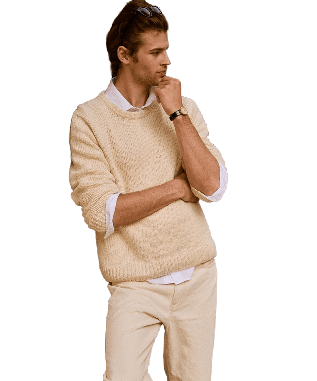 NAADAM Chunky Cotton Crewneck Sweater - Brown Sugar