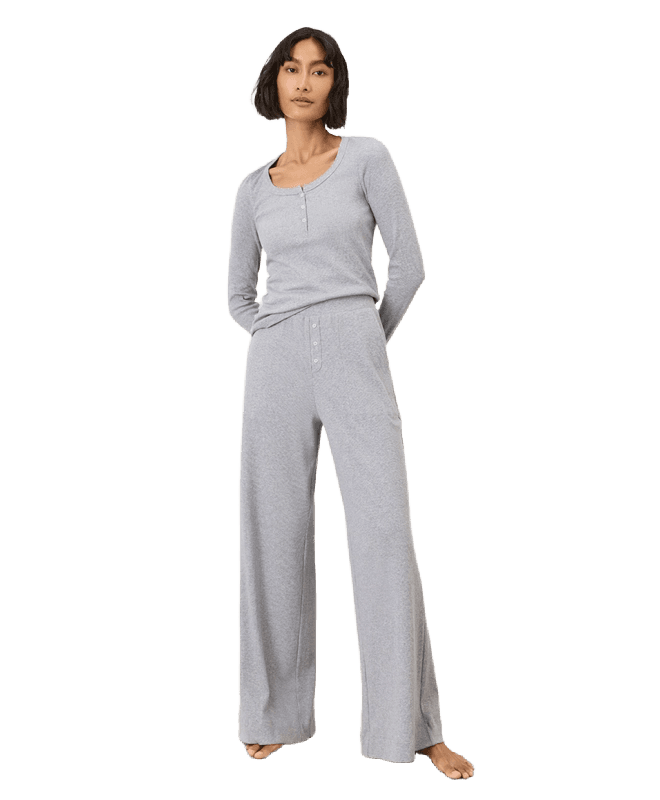 Pact Organic Dream Rib Pajama Pants Iris Blue