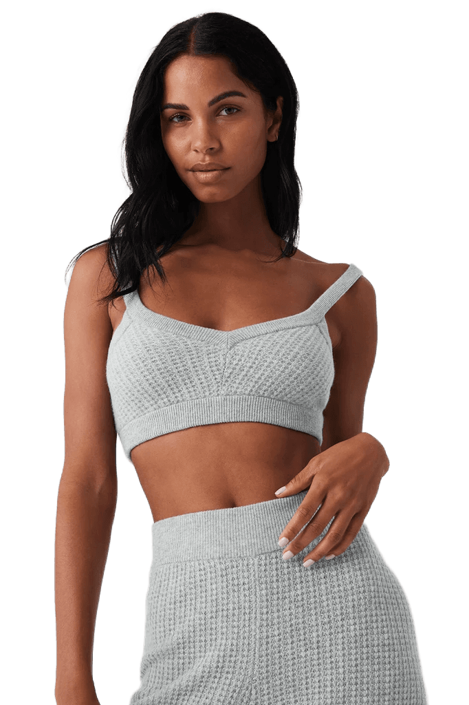 Alo Cashmere Plush Waffle V-Neck Bra