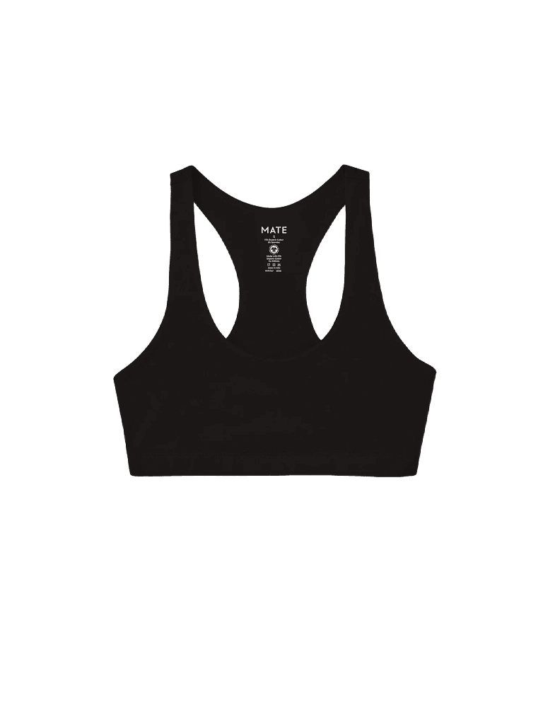 MATE The Label Organic Stretch Sports Bra Jet Black