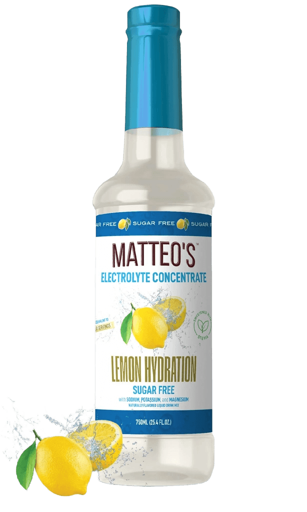Matteo's Lemon Hydration Drink glass bottle