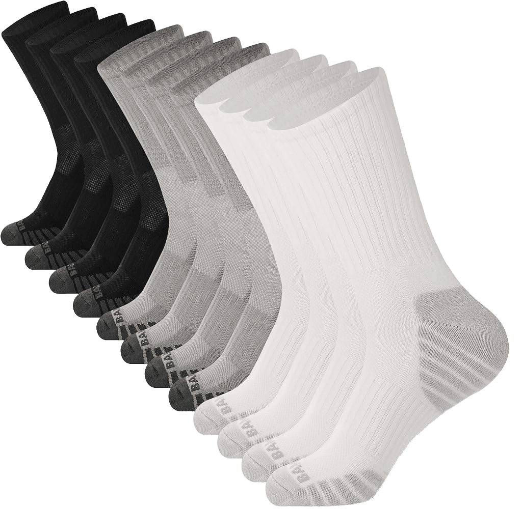 BAMBOO COOL Men's Crew Socks Athletic Running Sports Socks