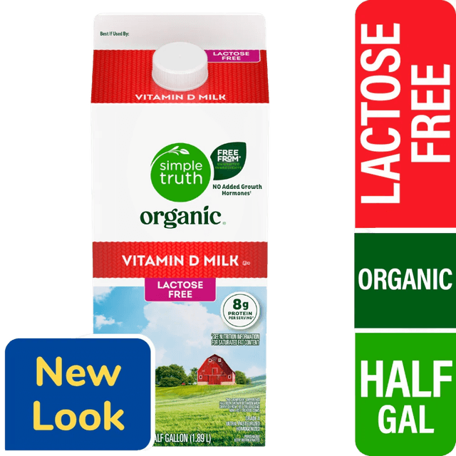 Simple Truth Organic Vitamin D Milk Lactose Free carton