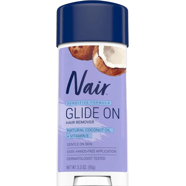 Nair Nair Hair Remover Sensitive Formula Glide on Depilatory Cream Natural Coconut Oil