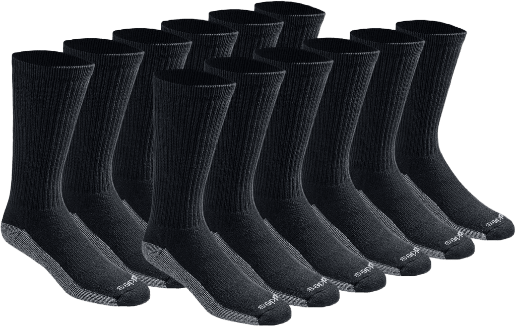 Dickies Men’s Dri-Tech Original Moisture Control Crew Socks Black