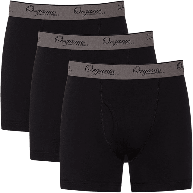 Organic Signatures Men's Boxers 100% Organic Cotton, Soft Boxers for Men, 3-Pack