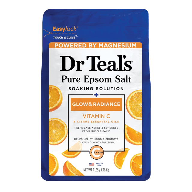 Dr Teal's Pure Epsom Salt Soaking Solution Glow & Radiance Vitamin C & Citrus Essential Oils