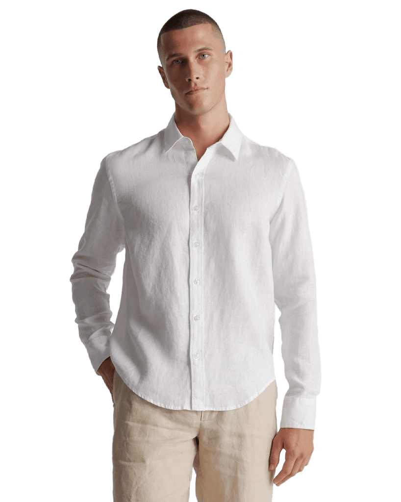 100% European Linen Relaxed Long Sleeve Shirt