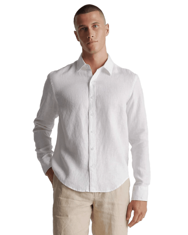 100% European Linen Relaxed Long Sleeve Shirt