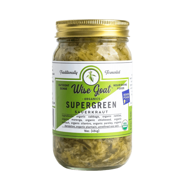 Wise Goat Organics Supergreen Raw Probiotic Sauerkraut