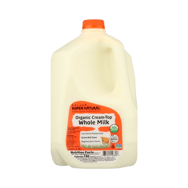 Kalona SuperNature Organic Grass-Fed Milk carton