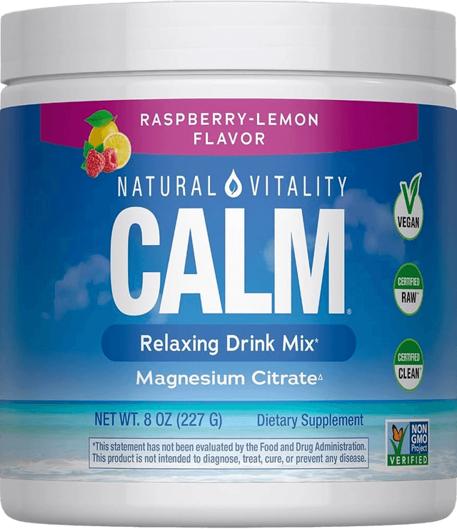 Natural Calm Magnesium Powder Supplement Raspberry Lemon Flavour