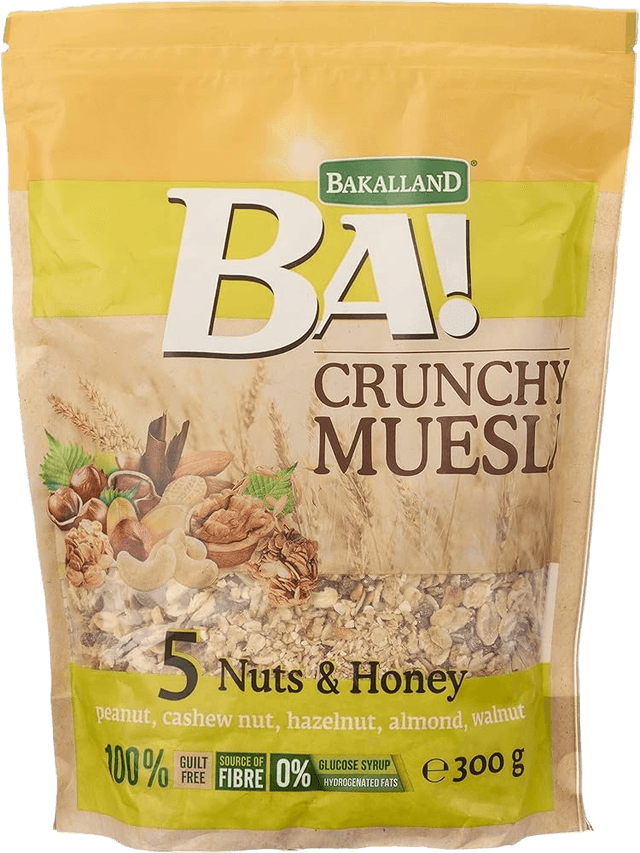 BAKALLAND Ba! Crunchy Muesli 5 Nuts & Honey