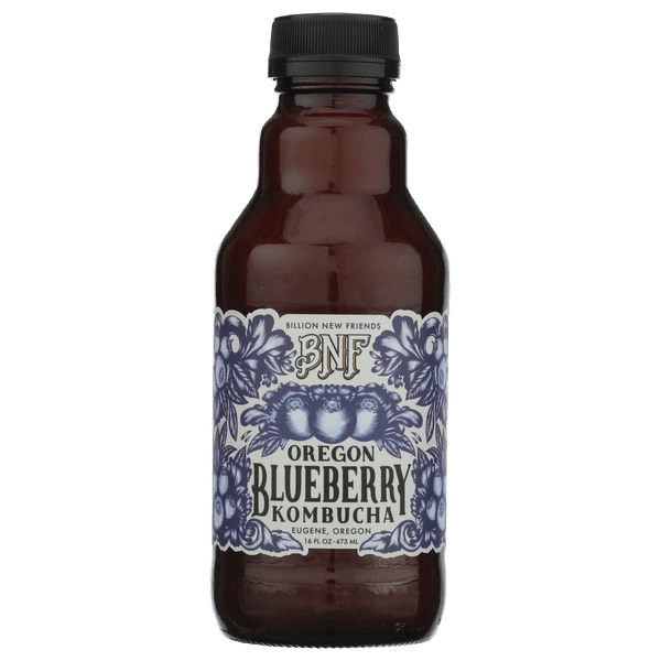 Billion New Friends Oregon Blueberry Kombucha glass bottle