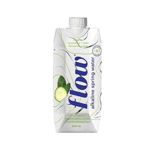 H2O Water Electrolyte Hydration Naturally Alkaline Cucumber Mint carton