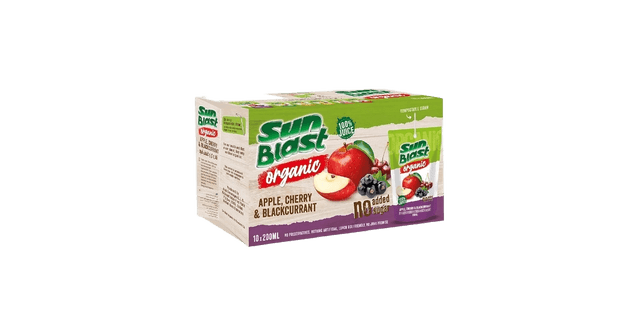 Sun Blast Organic Apple Cherry Blackcurrant Juice Pouch