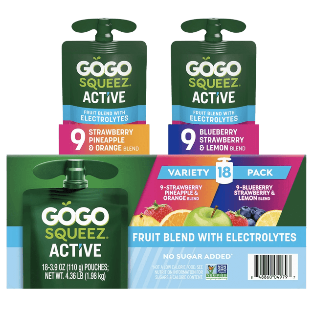 GoGo Squeez Active Fruit Blend With Electrolytes Variety Pack