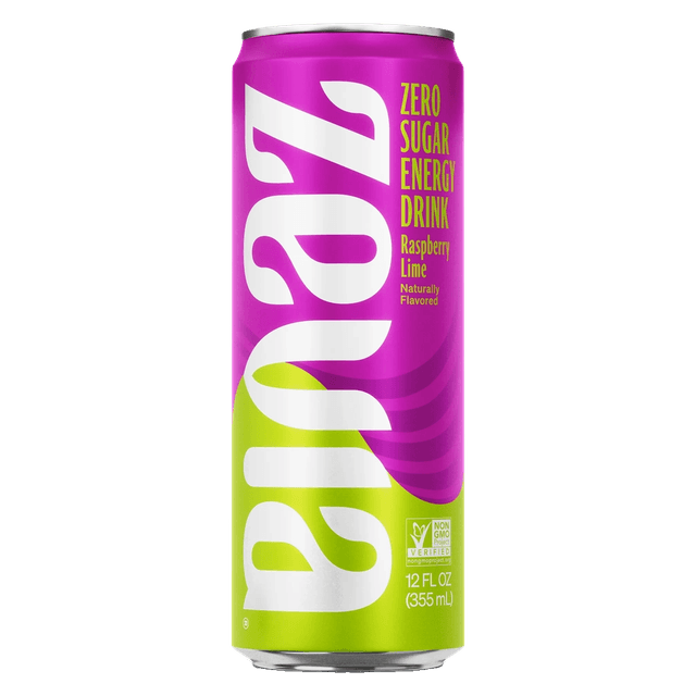 Zevia Zero Cal Raspberry Lime Energy Drink can