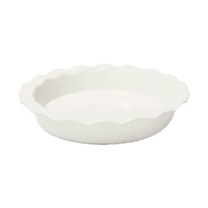 Figmint 9" Round Stoneware Ruffle Pie Dish Cream