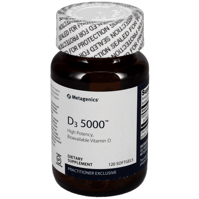 Metagenics Vitamin D3 5000 Softgels Plastic Bottle