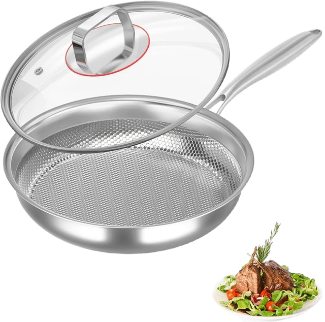 Abijan Stainless Steel Pan 11.8Inch Titanium Frying Pan