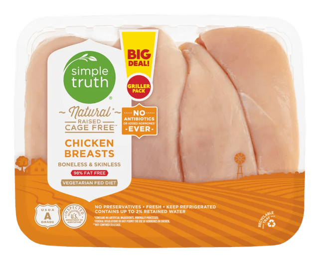 Simple Truth Natural Chicken Breasts Boneless & Skinless Griller Pack