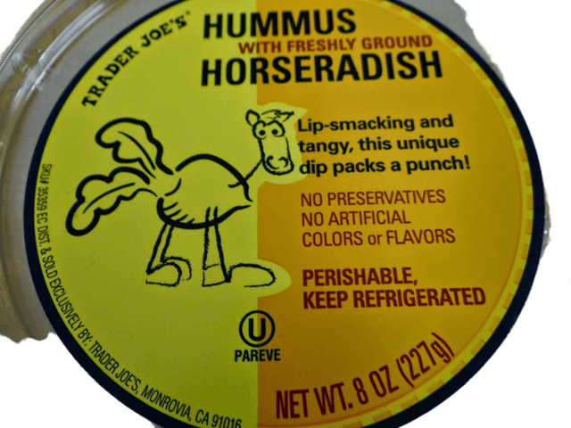 Trader Joe's Hummus with Freshly Ground Horseradish