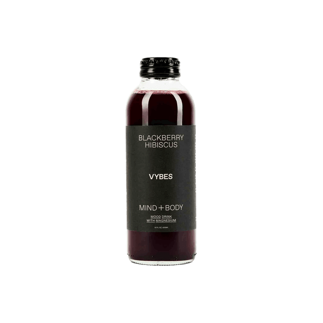 VYBES MOOD Blackberry Hibiscus glass bottle