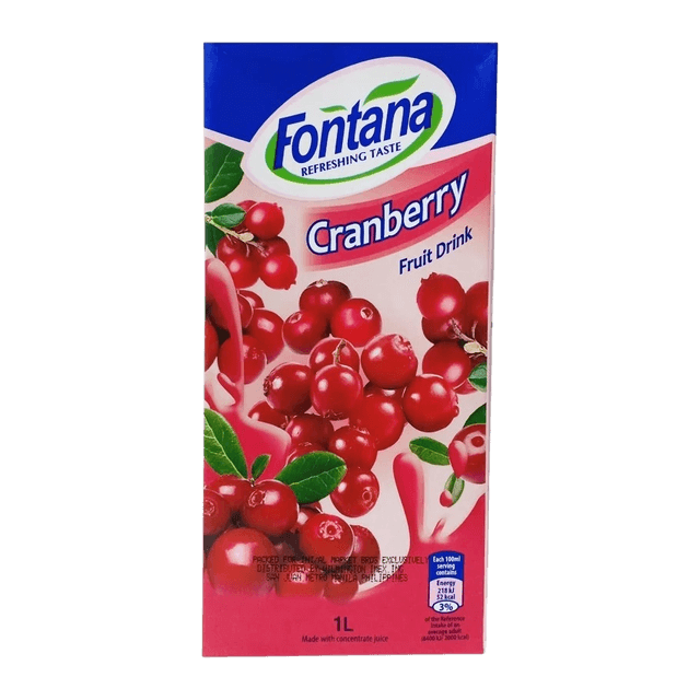 Fontana Cranberry Fruit Drink carton