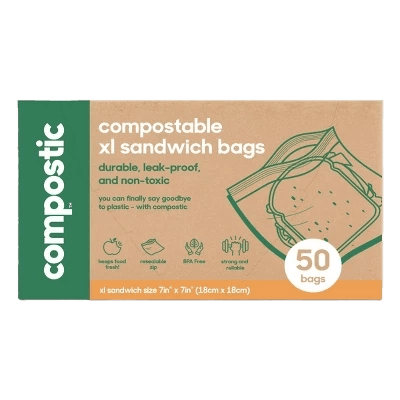 Compostic Compostable Sandwich Bags 50 bags