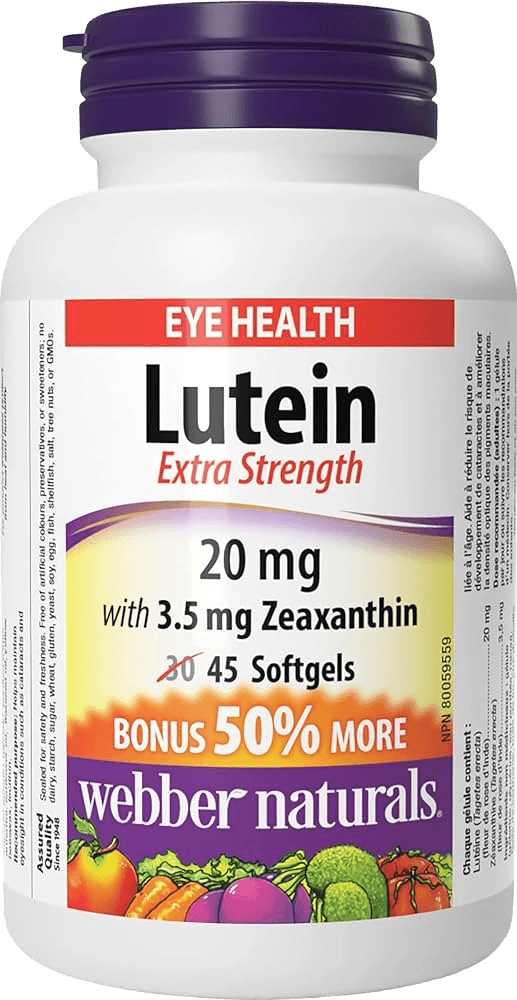 Webber Naturals Lutein with Zeaxanthin 25 mg